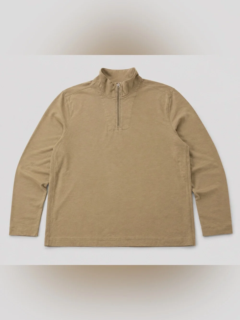 Men's GAP Athletic Fit Quarter-Zip Pullover - Size Large | Khaki/Tan